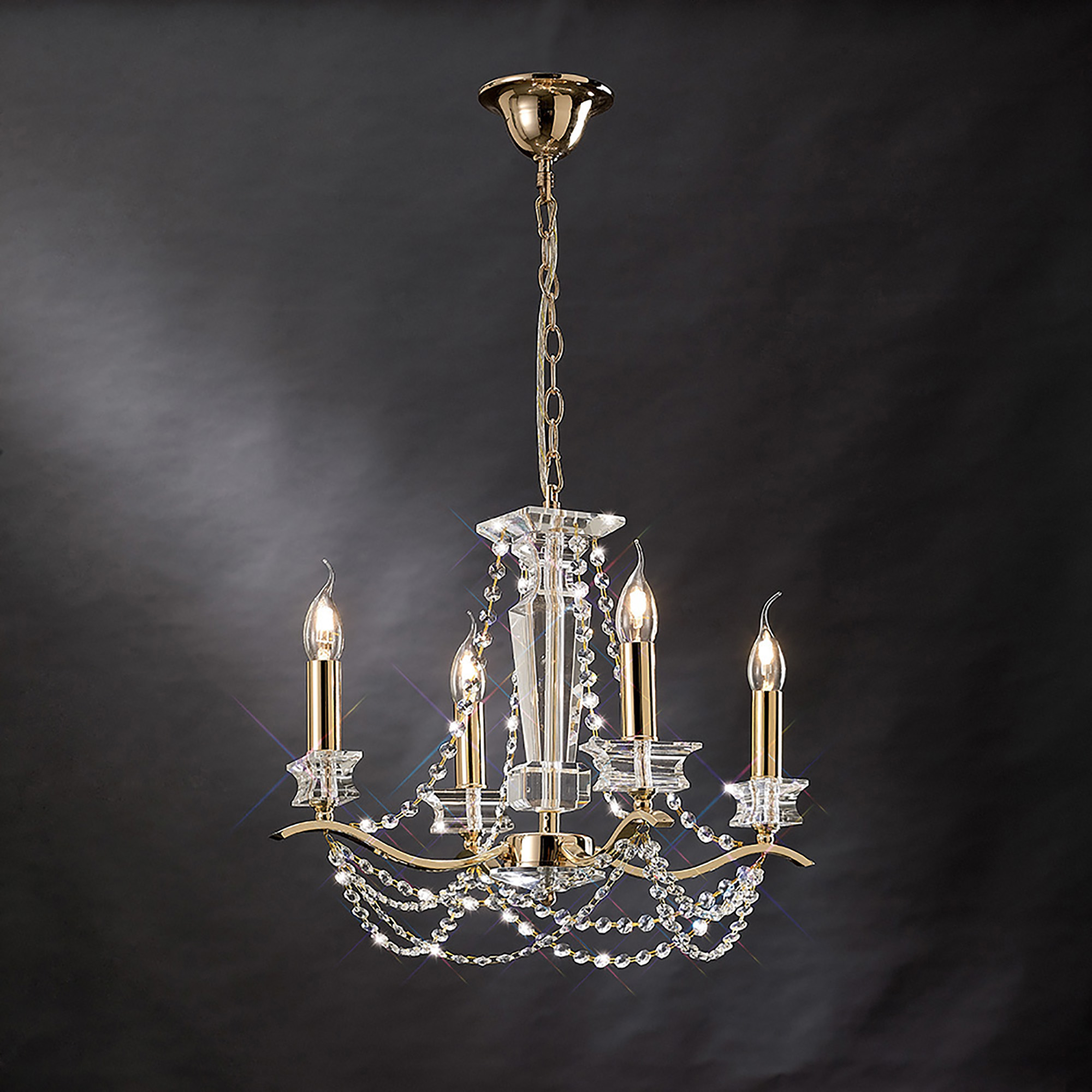 IL30724  Nydia Crystal Chandelier 4 Light